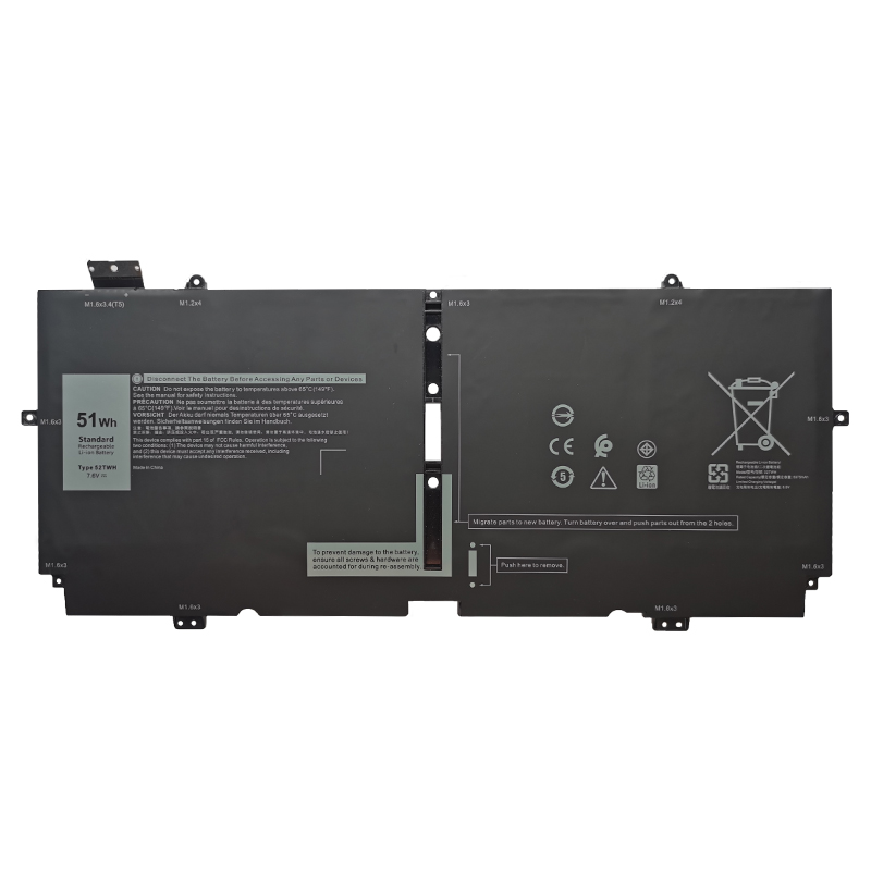 52TWH Battery Replacement For Dell XPS 13 7390 2-in-1 P103G001 0XX3T7