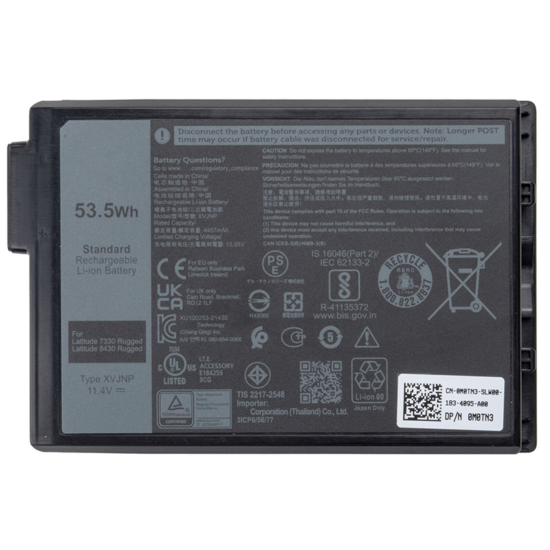 XVJNP Battery Replacement For Dell Latitude 5430 7330 Rugged 06JRCP 0M0TN3