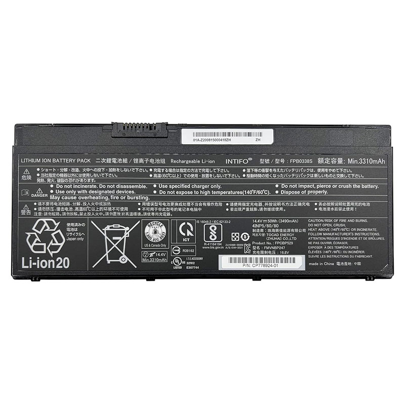 FPCBP529 FPB0338S FMVNBP247 Battery Replacement For Fujitsu E558 P728