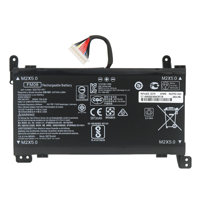 HP FM08 Battery Replacement HSTNN-LB8B 922977-855 TPN-Q195 922753-421 For Omen 17-AN