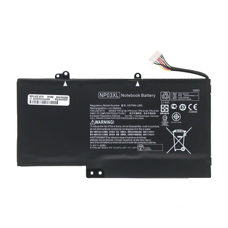 HP NP03XL Battery Replacement 761230-005 HSTNN-LB6L For X360 15-U 13-A 13-B 15T-U