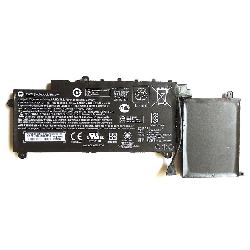 HP PS03XL PL03 Battery Replacement 787520-005 HSTNN-DB6R For Stream X360 11-P