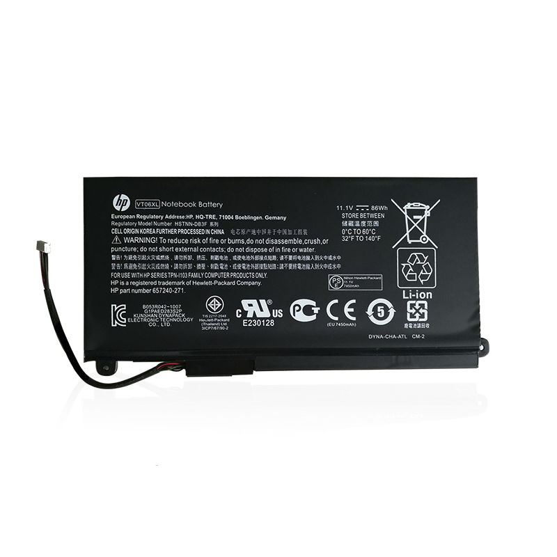 HP VT06XL Battery Replacement 657503-001 HSTNN-IB3F VT06 TPN-I103 VT06086XL For Envy 17T-3000