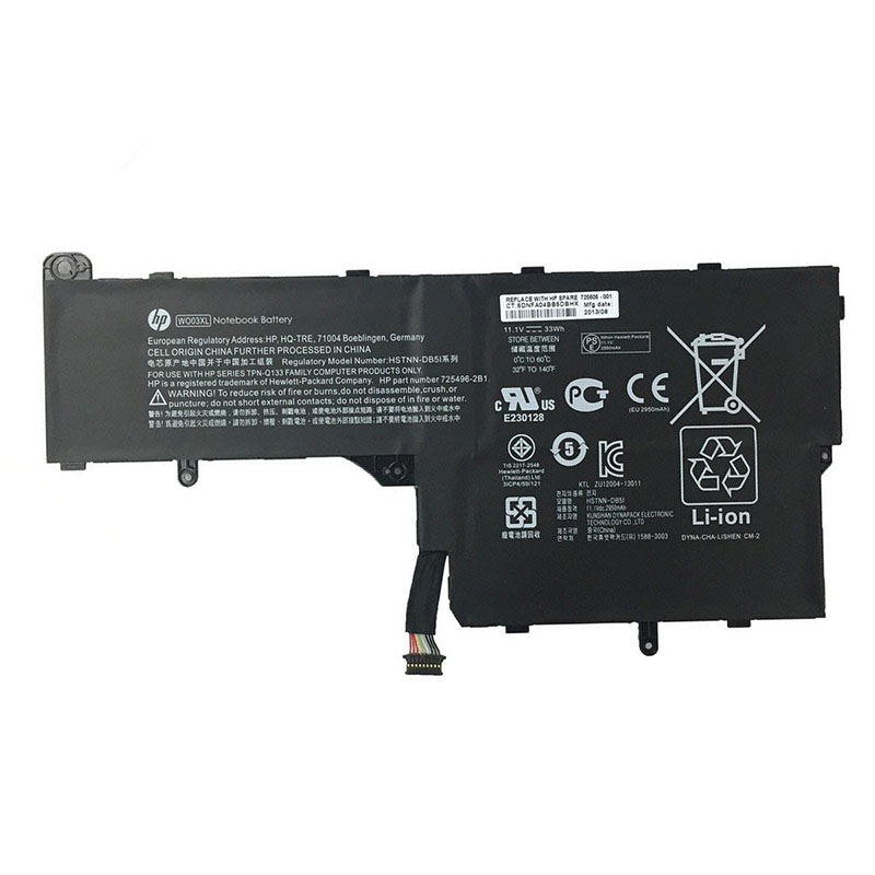 HP WO03XL Battery Replacement 725606-001 HSTNN-DB5I HSTNN-IB5I TPN-Q133