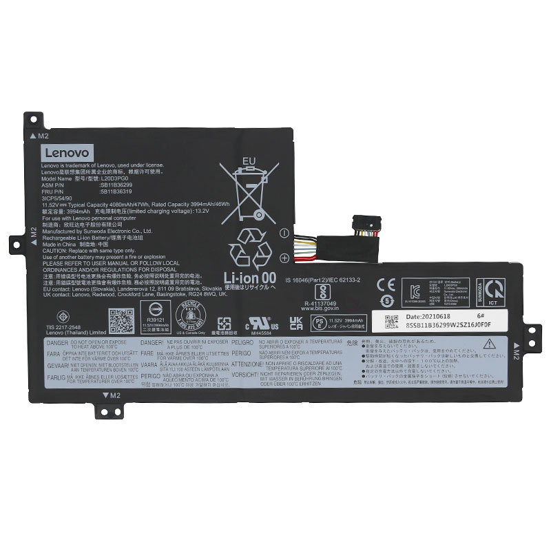 L20D3PG0 L20M3PG0 L20C3PG0 L20L3PG0 Battery Replacement For Lenovo IdeaPad 3 Chrome 15IJL6