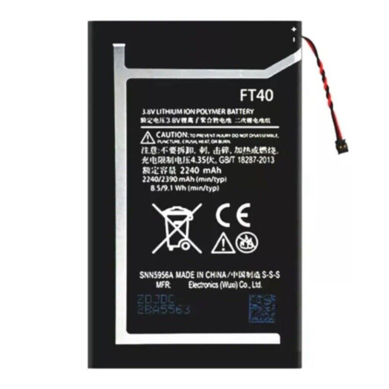 FT40 Battery Replacement For Motorola XT1526 XT1527 XT1528 SNN5956A 3.8V 2240mAh