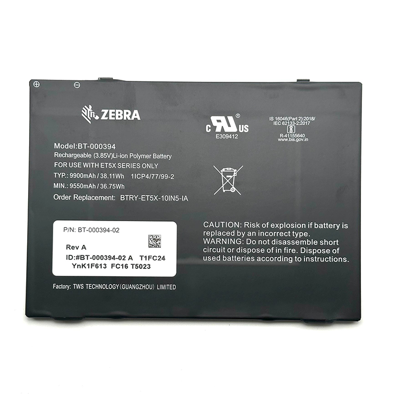 BT-000394 Battery Replacement For Zebra ET5X BTRY-ET5X-10IN5-IA BT-000394-02