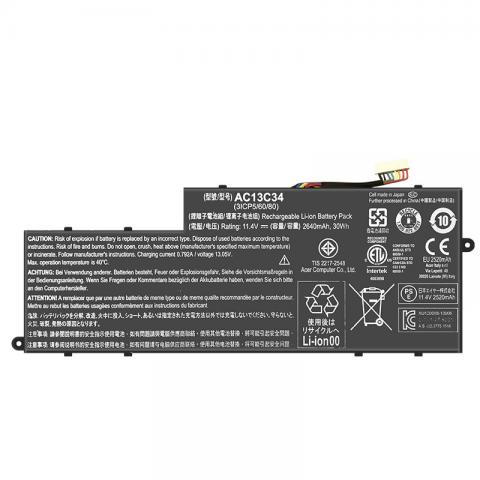 AC13C34 Battery Replacement For Acer MS2377 Aspire V5-122P ES1-111M 3ICP5/60/80 KT.00303.005
