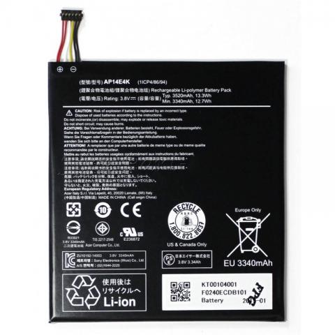 AP14E4K Battery Replacement For Acer Iconia One 7 B1-750 KT00104001