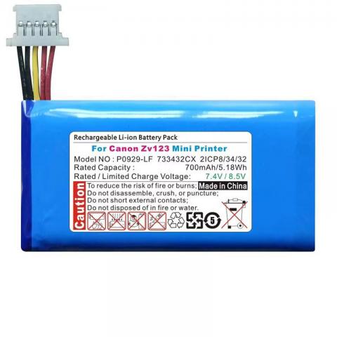 P0929-LF 733432CX Battery Replacement For Canon ZV123 ZV-123 Portable Mini Printer B199