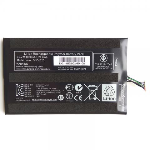 GND-D20 Battery EK.21102.001 For Gigabyte S1080 S1081 S1082 Tablet PC